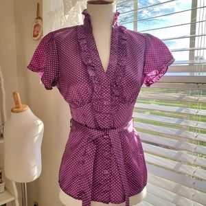 Purple Polka Dot Blouse